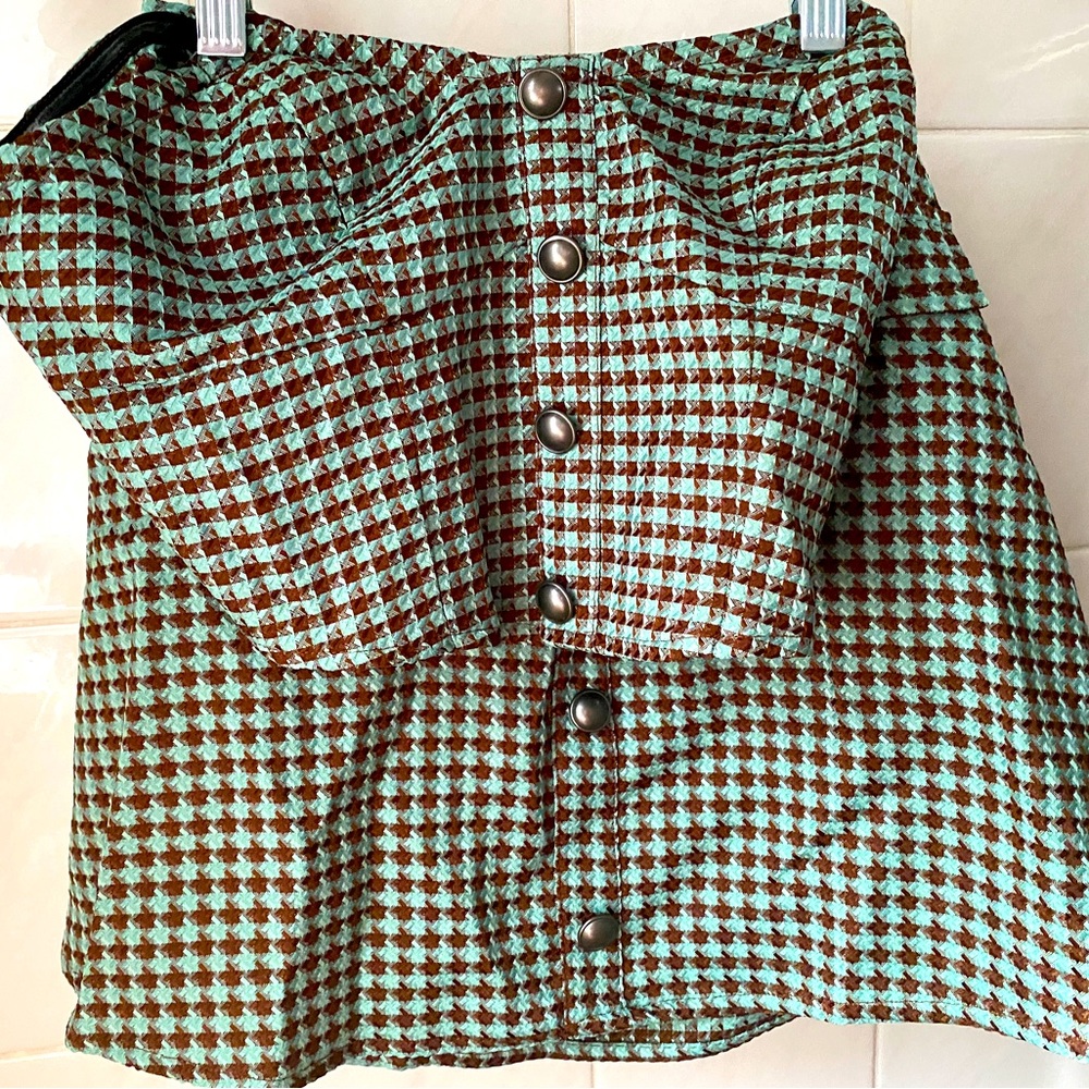 Cider Houndstooth skirt set